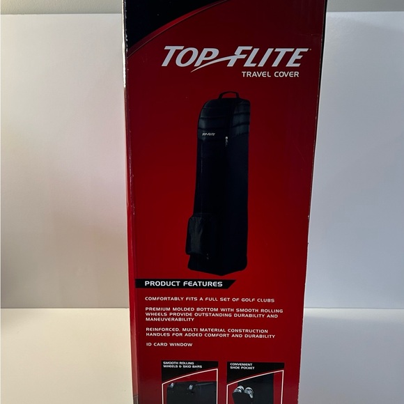 Top Flite Golf Club Travel Bag Cover with Wheels and Shoe Pocket - Picture 2 of 3